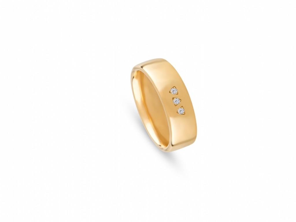 Aliança de Casamento Ouro Amarelo com Diamantes ALR005415ED3