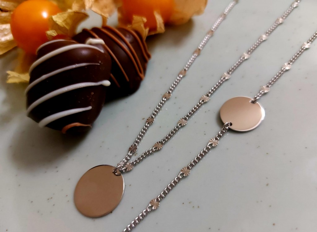 Conjunto Fio e Pulseira em prata 925 com chapa redonda
