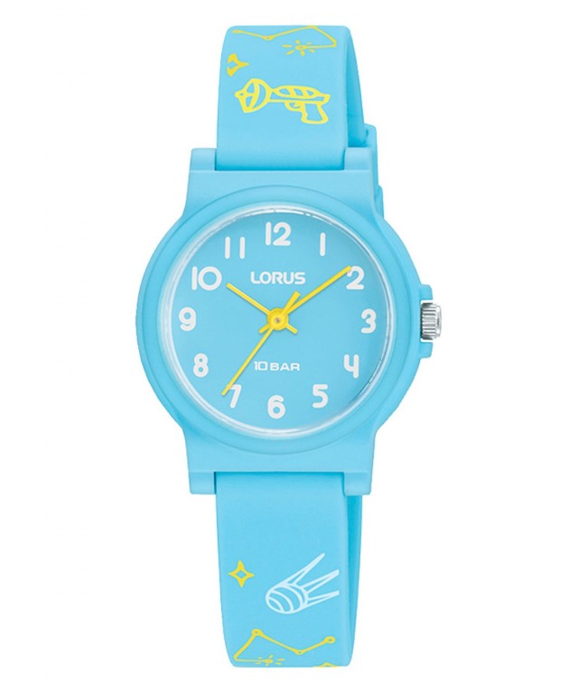 Lorus®  Relógio Criança Menino Menina com Formas Espaciais - Azul Claro