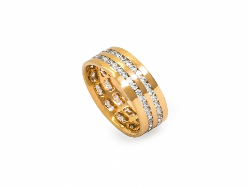 Aliança de Casamento Ouro Amarelo com Diamantes ALR004097