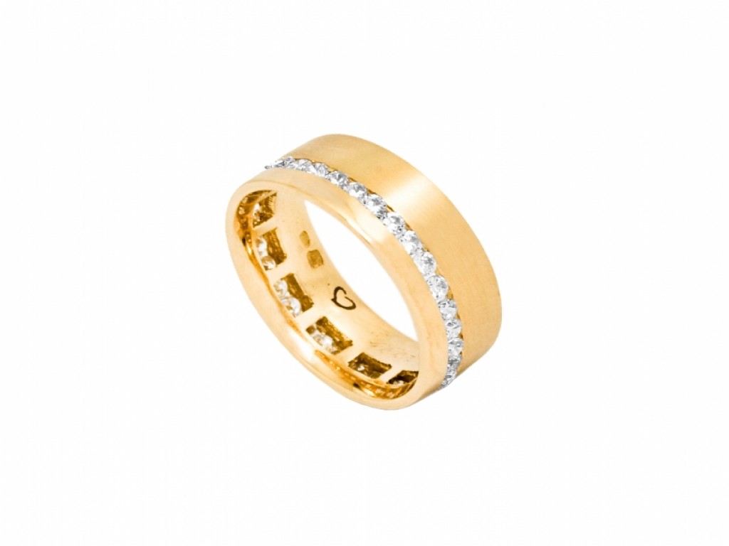 Aliança de Casamento Ouro Amarelo com Diamantes ALR003361