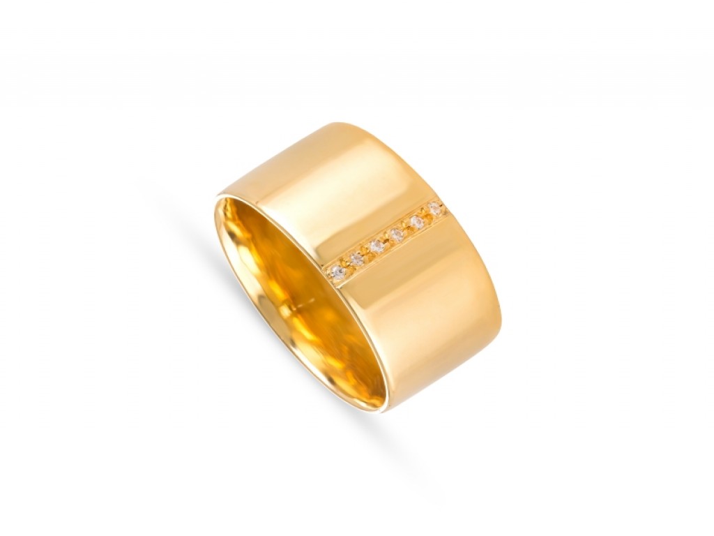Aliança de Casamento Ouro Amarelo com Diamantes ALR004363