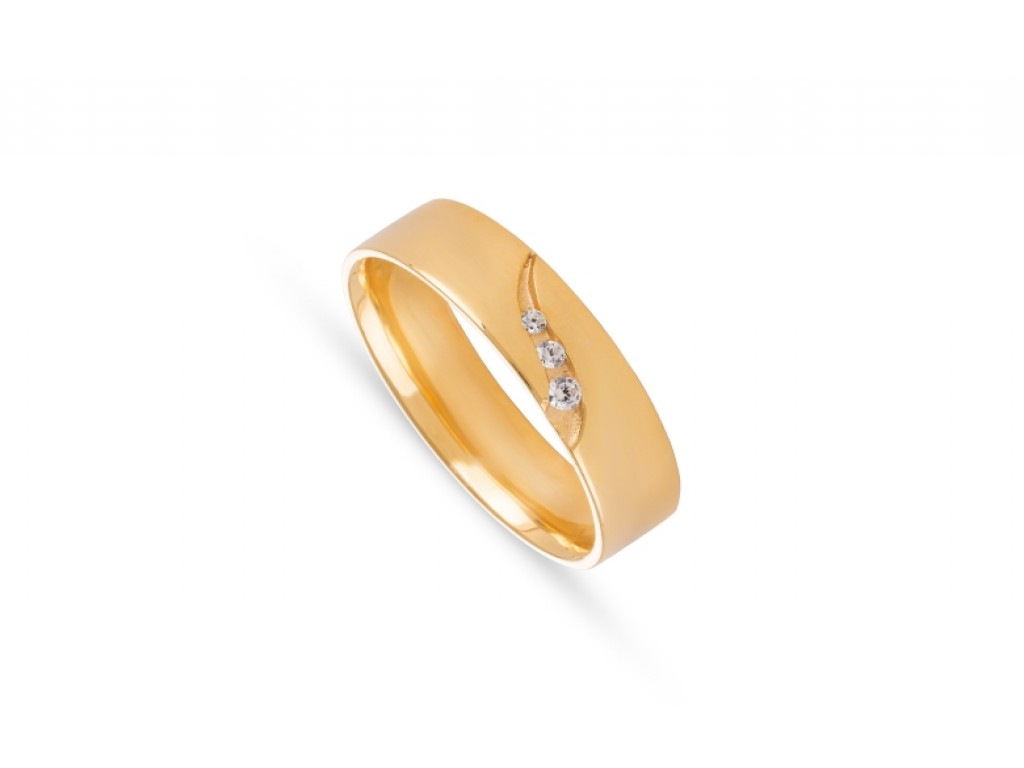 Aliança de Casamento Ouro Amarelo com Diamantes ALR005330