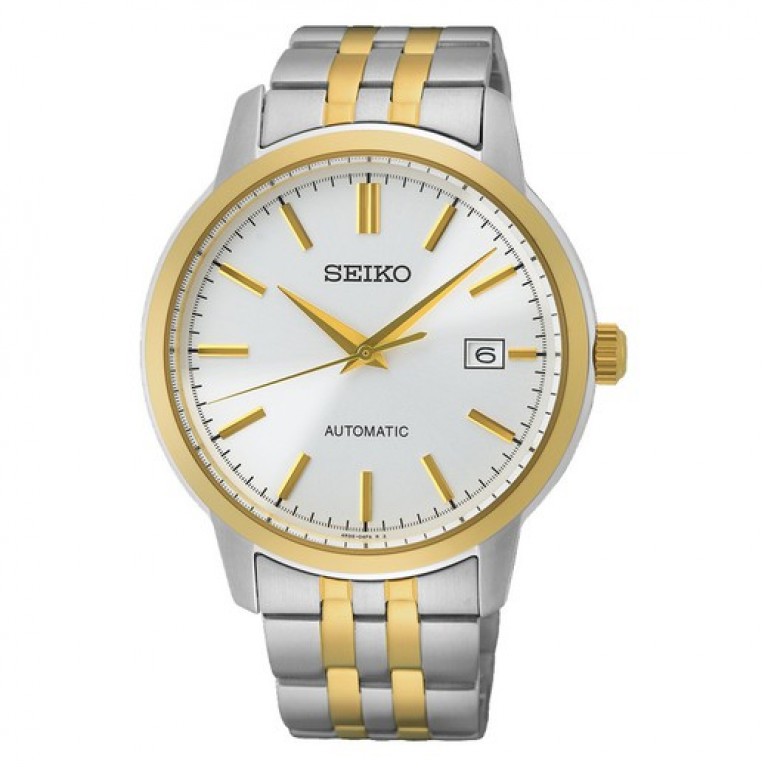 Relógio masculino Seiko Neo Classic bicolor aço dourado