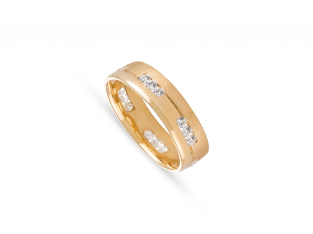 Aliança de Casamento Ouro Amarelo com Diamantes ALR004373