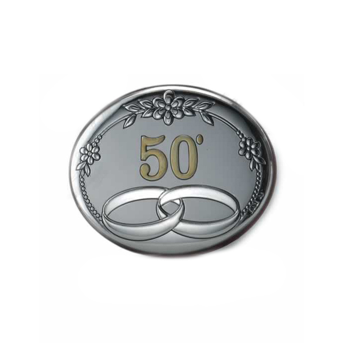 Placa Comemorativa de 50 anos de Casamento em prata