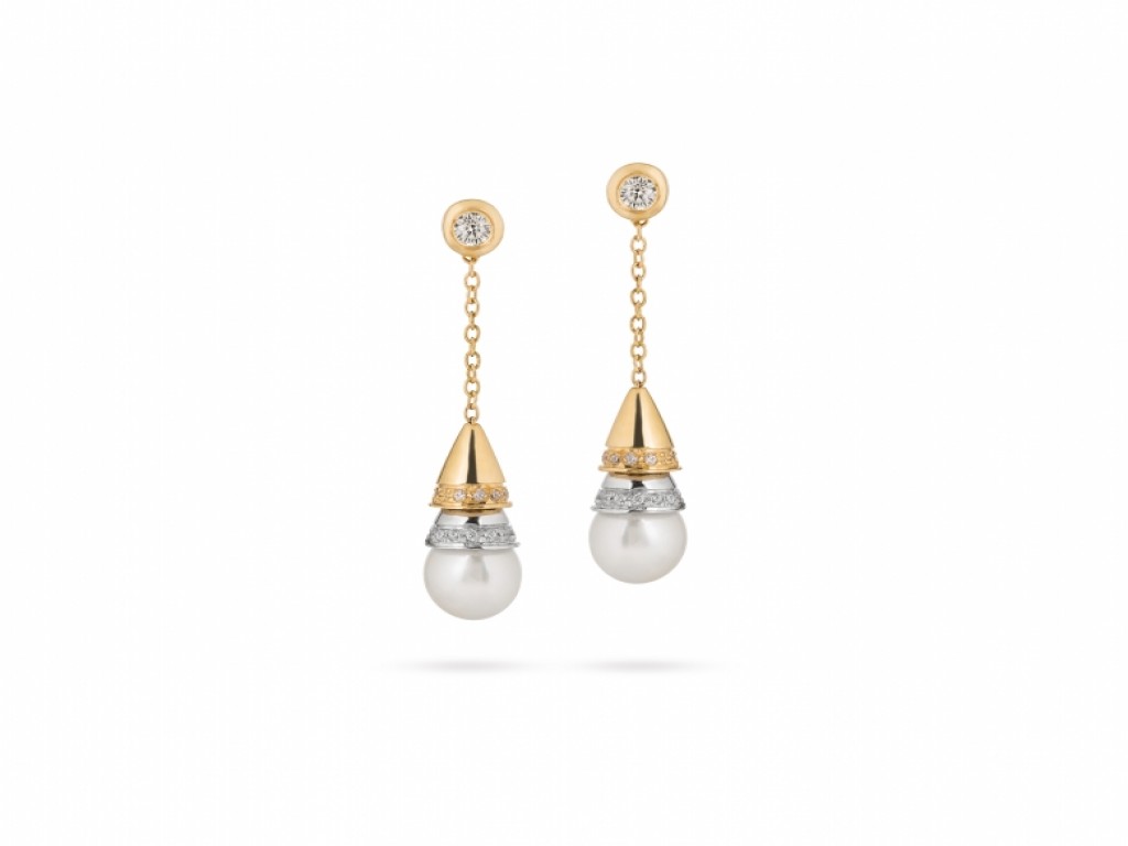 Brincos Tornilhos Ouro com Pérolas TR005021