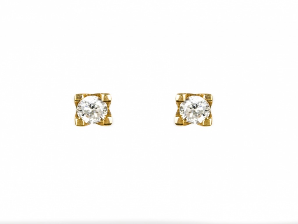 Brincos Tornilhos Ouro com Zirconias TR001937