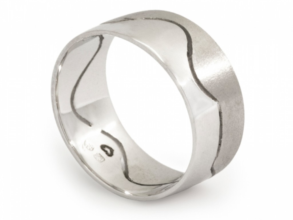 Alianças Ouro Branco sem Brilhantes ALR003298B