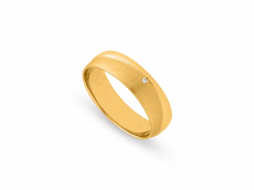 Aliança de Casamento Ouro Amarelo com Diamantes ALR005148