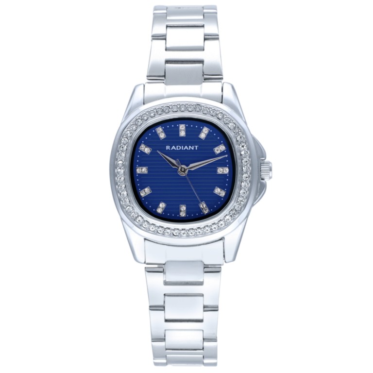 Relogio Radiant Scape Blue Silver Aço C/ Zircónias Mulher