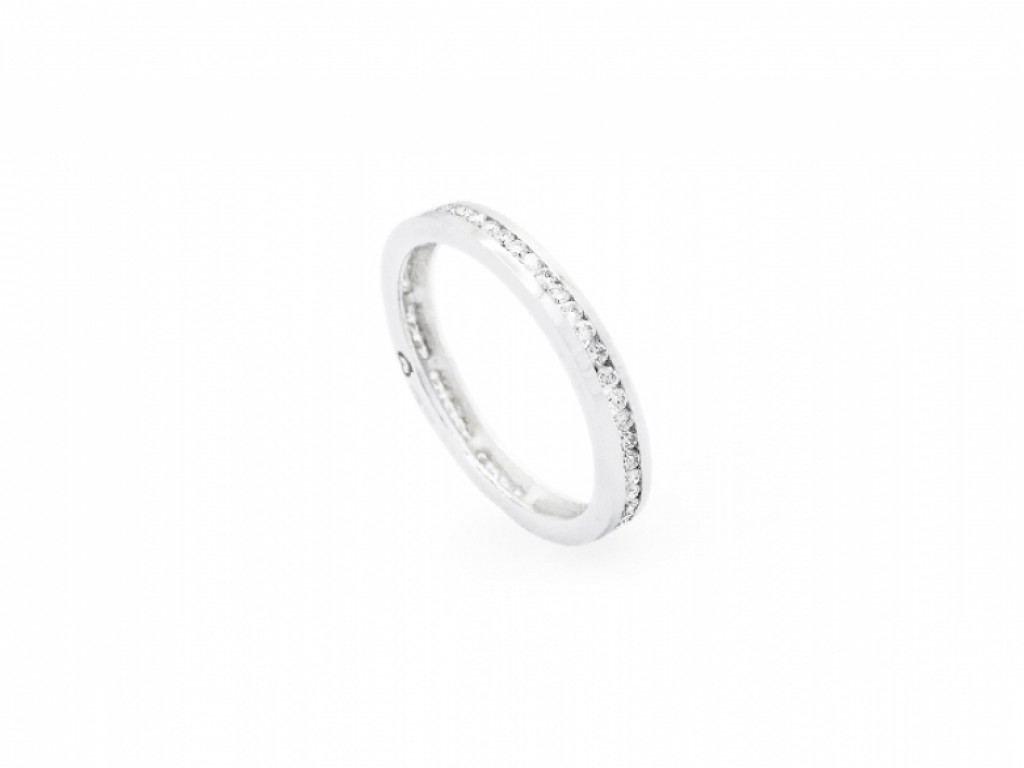 Aliança de Casamento Ouro Branco com Diamantes ALR001336B