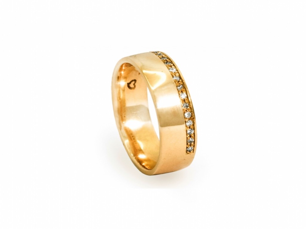 Aliança de Casamento Ouro Amarelo com Diamantes ALR004078