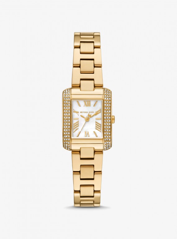 Relógio Mini Emery Pavé Dourado