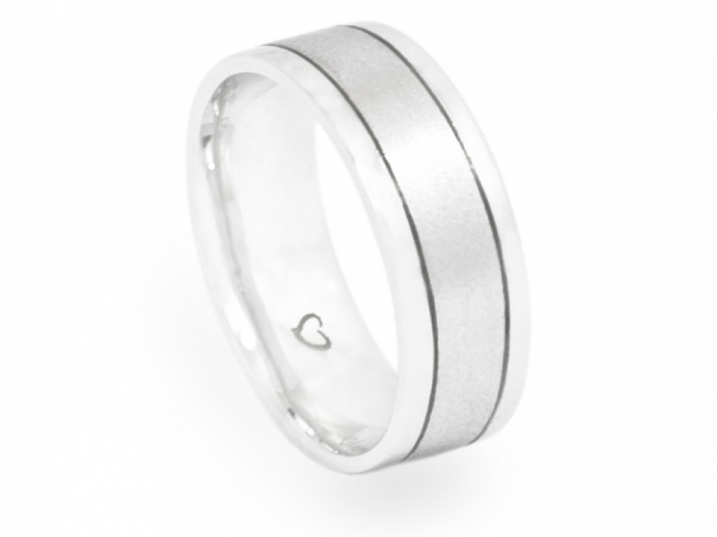 Alianças Ouro Branco sem Brilhantes ALR002554B