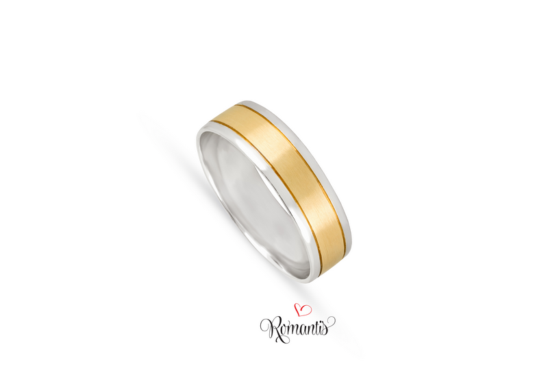 Aliança ouro bicolor  sem pedras.