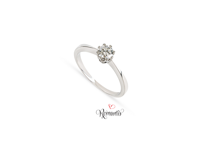 Anel Noivado platina diamante.