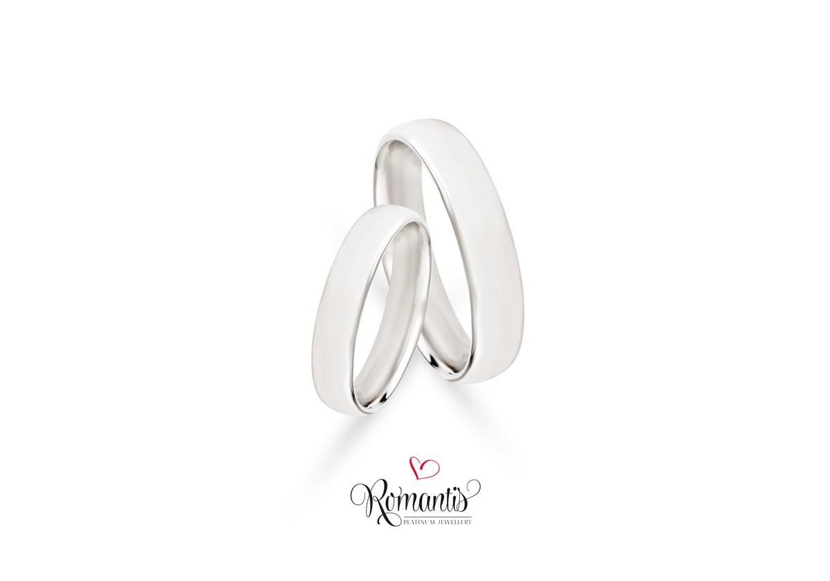 ALIANÇA ROMANTIS EM PLATINA 950