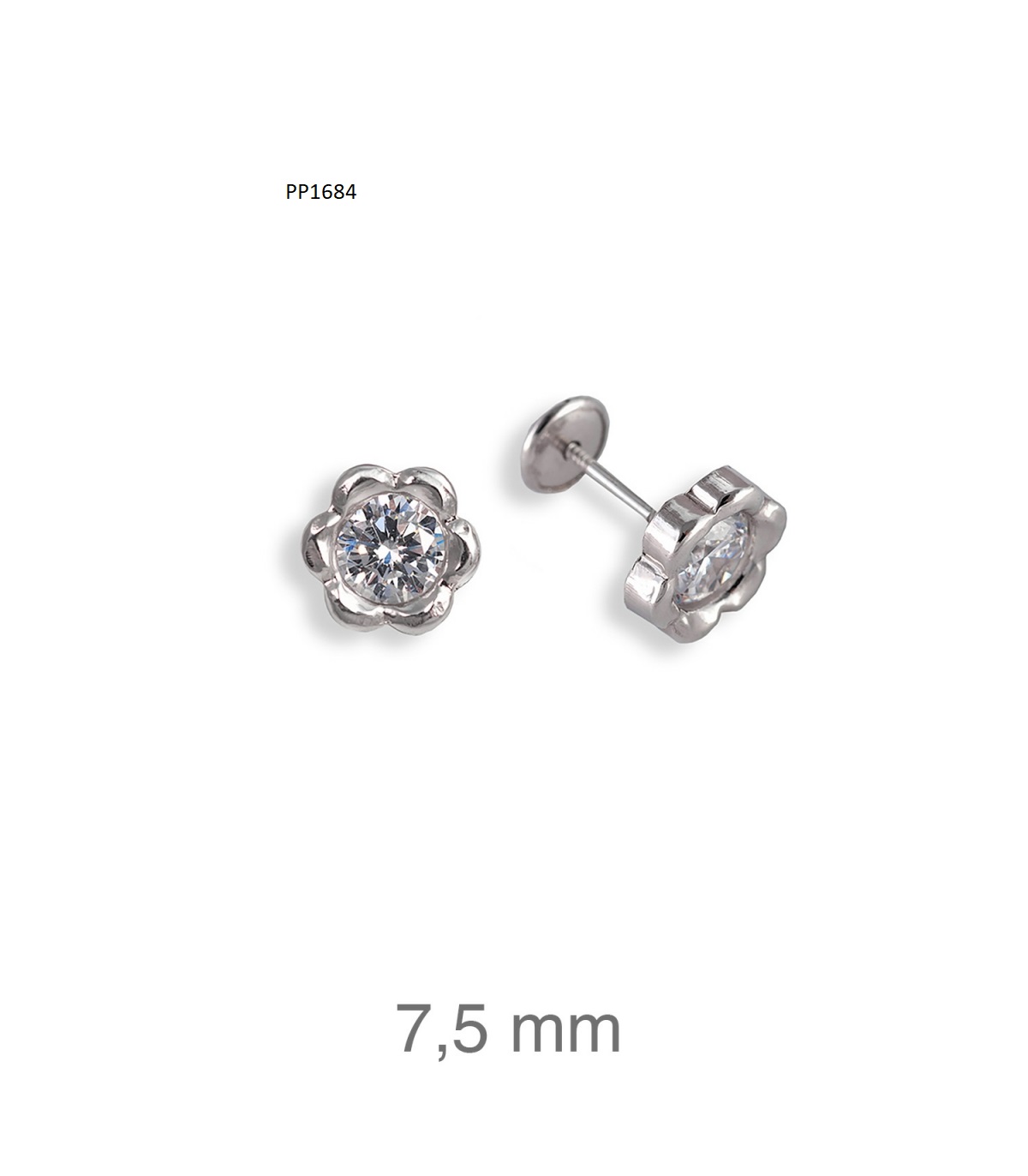 Brincos rosca Rodio P1684