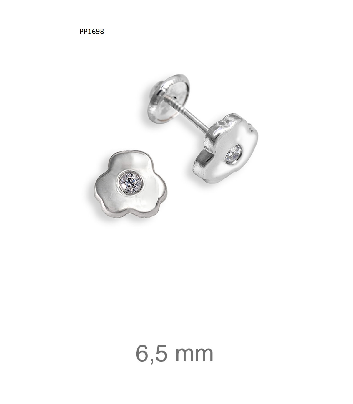 Brincos rosca Rodio P1698