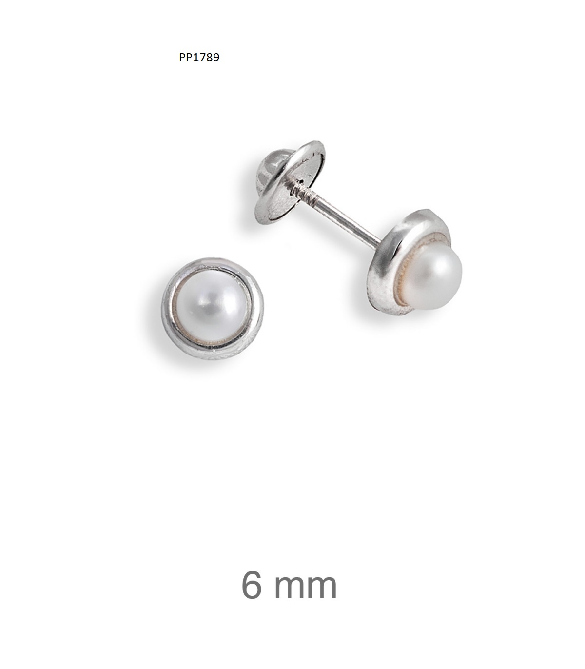 Brincos rosca Rodio P1789