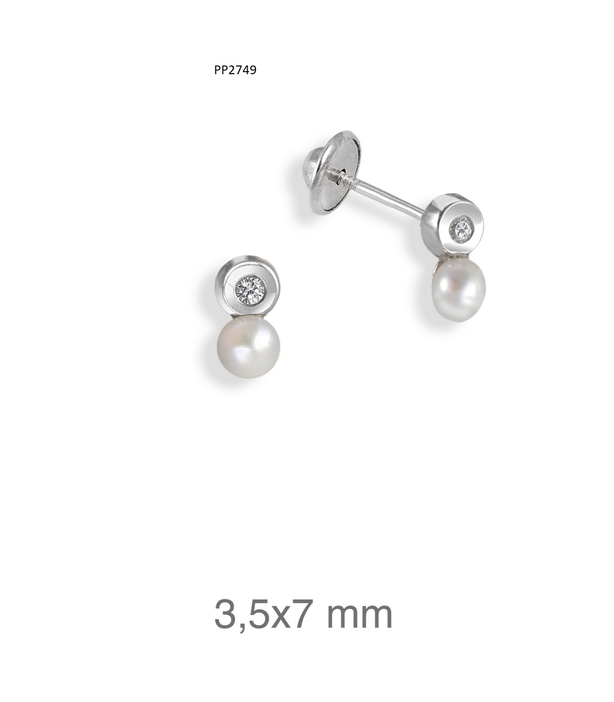 Brincos rosca Rodio P2749