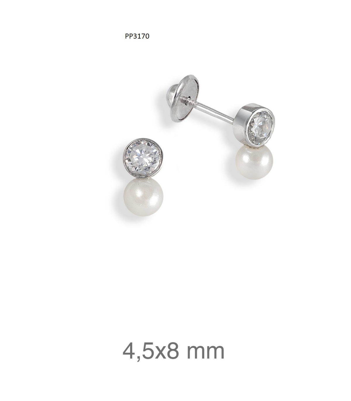 Brincos rosca Rodio P3170