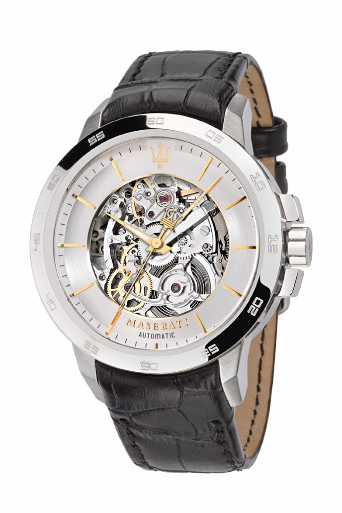 INGEGNO AUTO 45mm WHT/P DIAL BLK STR SS