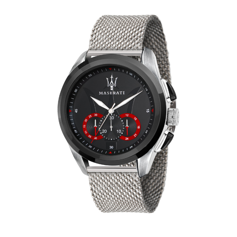 TRAGUARDO 45MM CHR BLACK DIAL SS MESH