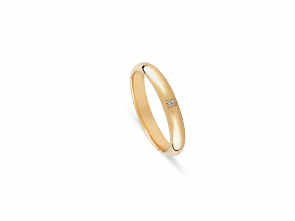 Aliança de Casamento Ouro Amarelo com Diamantes ALR005402EG