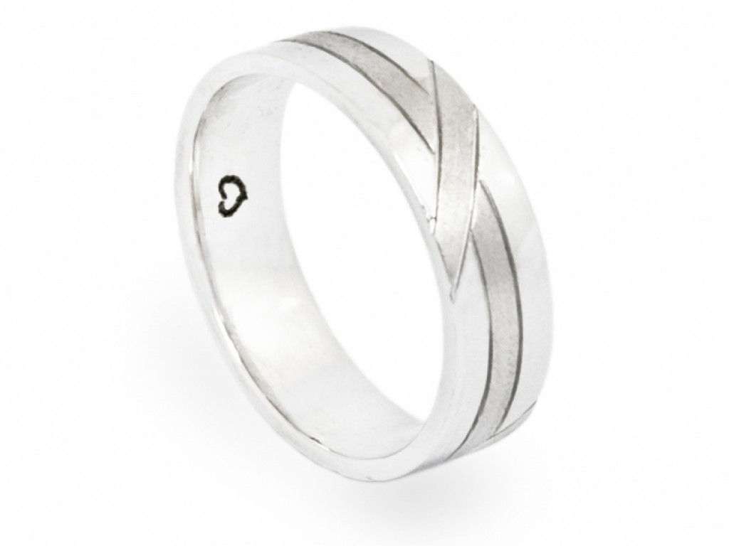 Alianças Ouro Branco sem Brilhantes ALR002887B