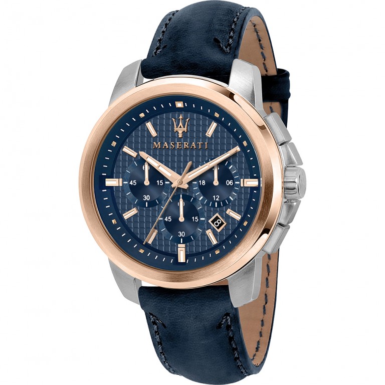 Relógio Maserati SUCCESSO EXT 44MM CHR SS BLUE DIA BLU ST Homem