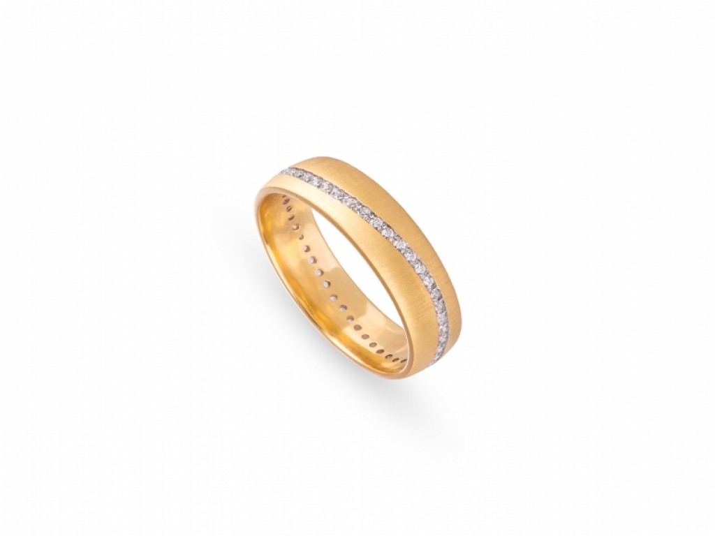 Aliança de Casamento Ouro Amarelo e Branco com Diamantes ALR005151