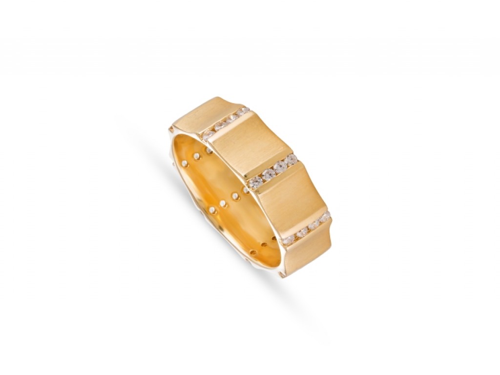 Aliança de Casamento Ouro Amarelo com Diamantes ALR004374