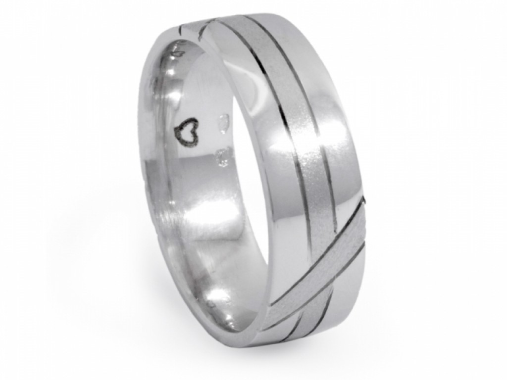 Alianças Ouro Branco sem Brilhantes ALR003248B