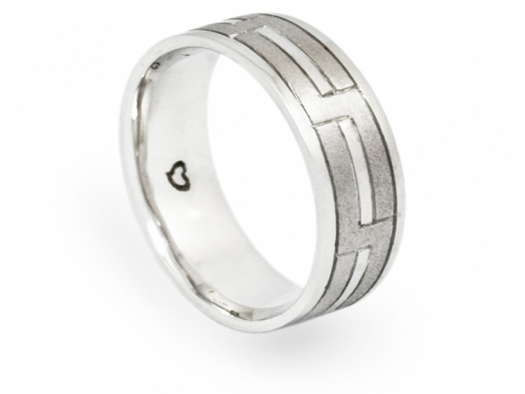 Alianças Ouro Branco sem Brilhantes ALR003234B